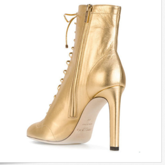 Jimmy Choo Lace Up Lamb Leather Boots/Bootie - Picture 4 of 7